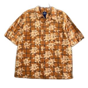 High Sierra Shirt Mens XL Plaid Floral Print Cotton Button Up Gorpcore‎ Outdoor